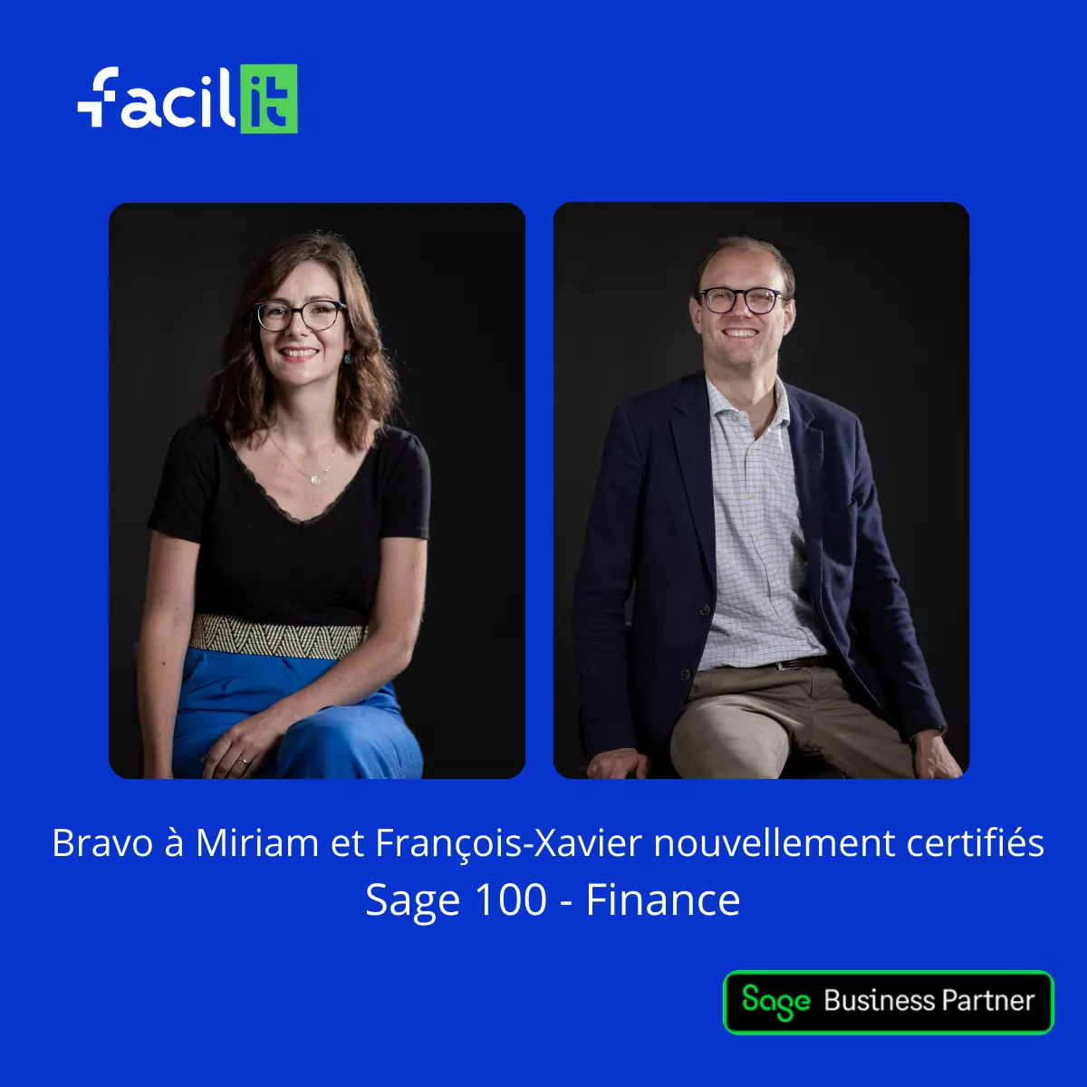 Miriam & François-Xavier certifiés Sage 100 Finance